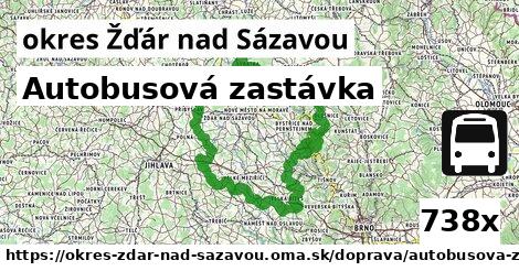 Autobusová zastávka, okres Žďár nad Sázavou