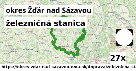 železničná stanica, okres Žďár nad Sázavou