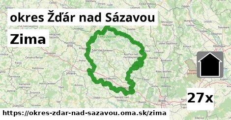 zima v okres Žďár nad Sázavou