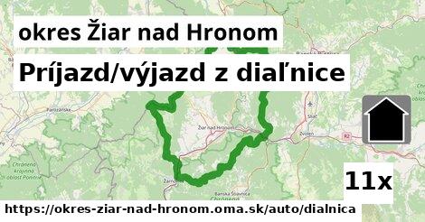 Príjazd/výjazd z diaľnice, okres Žiar nad Hronom