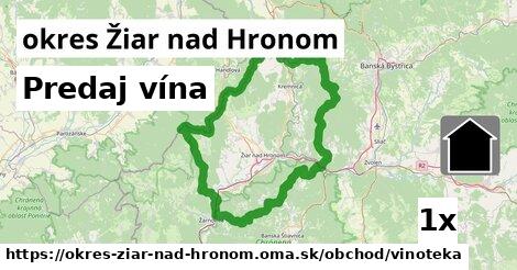 Predaj vína, okres Žiar nad Hronom