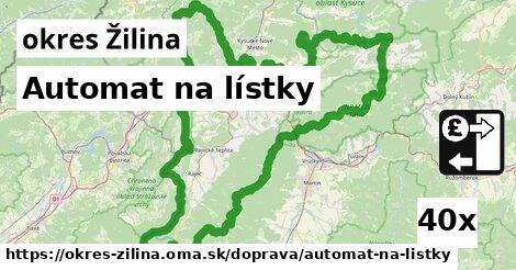 Automat na lístky, okres Žilina