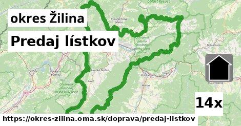 predaj lístkov v okres Žilina