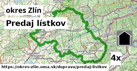 Predaj lístkov, okres Zlín