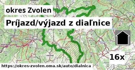 Príjazd/výjazd z diaľnice, okres Zvolen