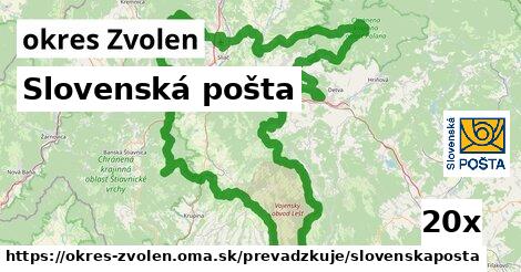 Slovenská pošta, okres Zvolen