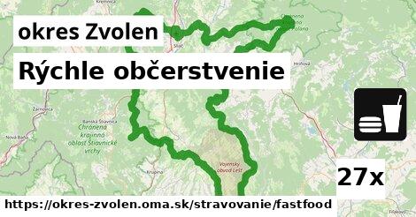 Rýchle občerstvenie, okres Zvolen