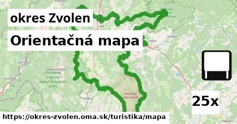 Orientačná mapa, okres Zvolen