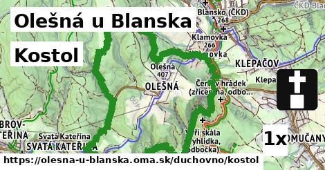 kostol v Olešná u Blanska