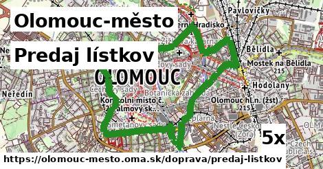 Predaj lístkov, Olomouc-město