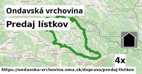 Predaj lístkov, Ondavská vrchovina