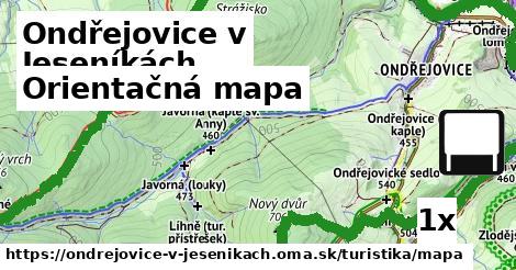 Orientačná mapa, Ondřejovice v Jeseníkách
