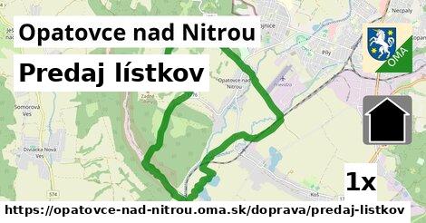 Predaj lístkov, Opatovce nad Nitrou