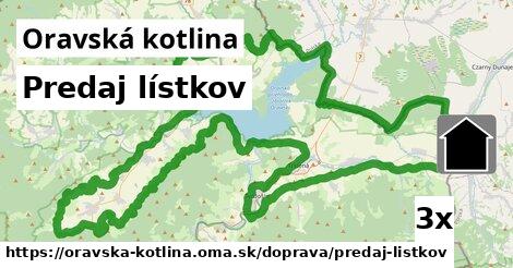 Predaj lístkov, Oravská kotlina