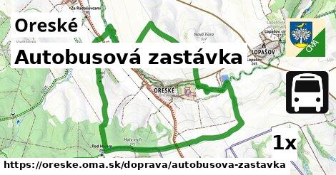 Autobusová zastávka, Oreské