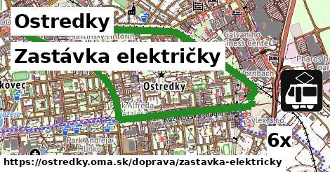 Zastávka električky, Ostredky