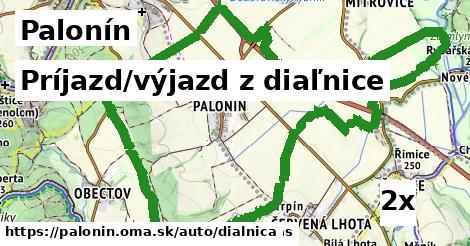 Príjazd/výjazd z diaľnice, Palonín
