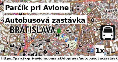 Autobusová zastávka, Parčík pri Avione