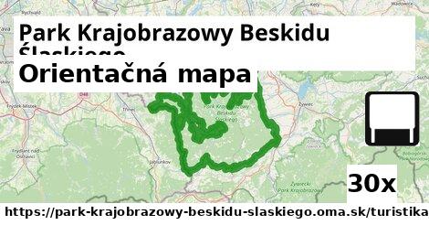 Orientačná mapa, Park Krajobrazowy Beskidu Śląskiego