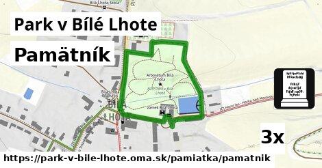 Pamätník, Park v Bílé Lhote