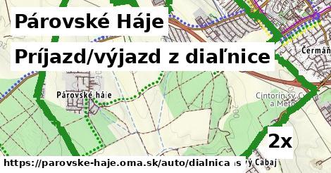 Príjazd/výjazd z diaľnice, Párovské Háje