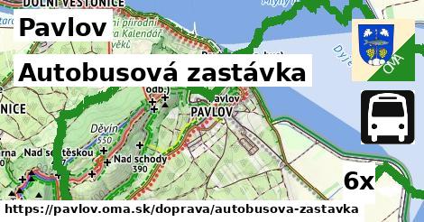 autobusová zastávka v Pavlov