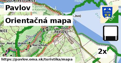 orientačná mapa v Pavlov