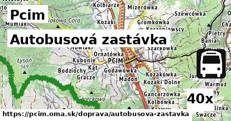 autobusová zastávka v Pcim