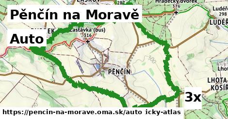 auto v Pěnčín na Moravě