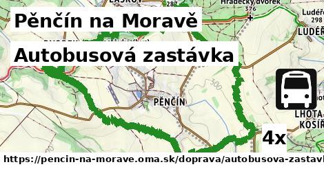 autobusová zastávka v Pěnčín na Moravě