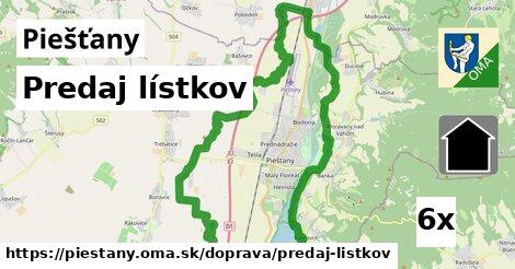 Predaj lístkov, Piešťany