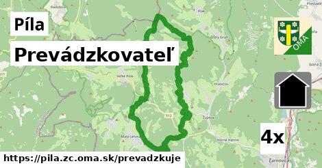 prevádzkovateľ v Píla, okres ZC