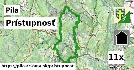 prístupnosť v Píla, okres ZC
