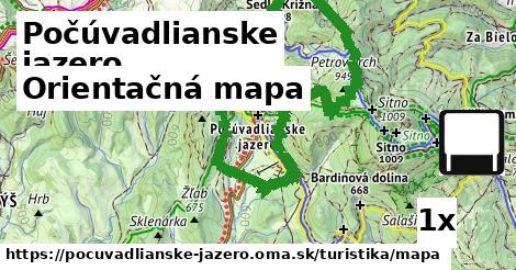 orientačná mapa v Počúvadlianske jazero