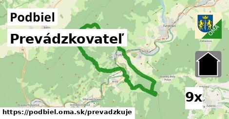 prevádzkovateľ v Podbiel