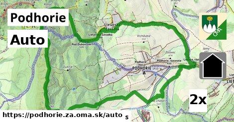 auto v Podhorie, okres ZA