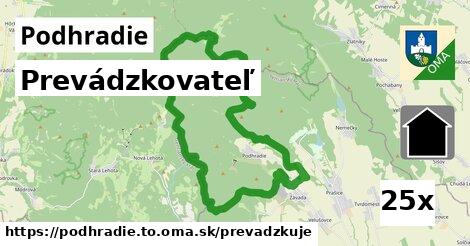 prevádzkovateľ v Podhradie, okres TO