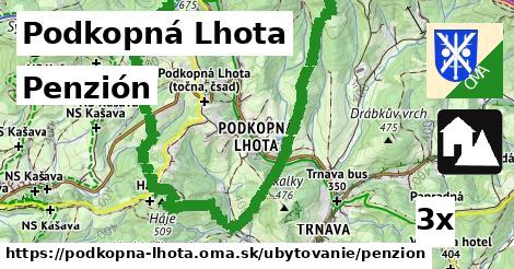 Penzión, Podkopná Lhota