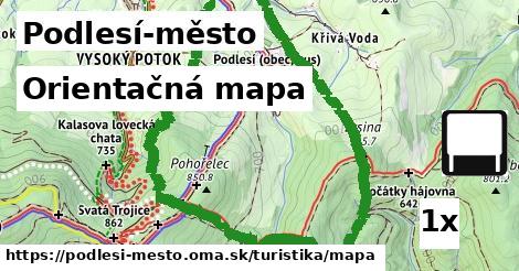 Orientačná mapa, Podlesí-město