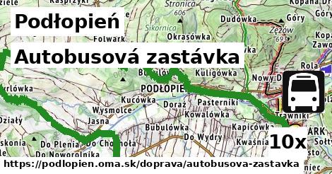 autobusová zastávka v Podłopień