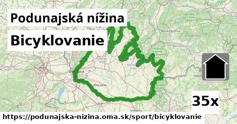 Bicyklovanie, Podunajská nížina