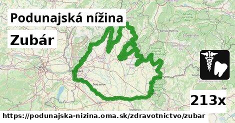 Zubár, Podunajská nížina