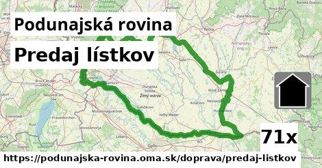 Predaj lístkov, Podunajská rovina