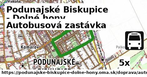 Autobusová zastávka, Podunajské Biskupice - Dolné hony