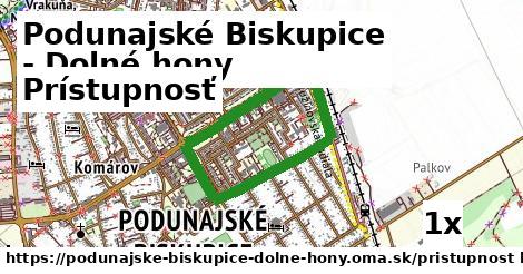 prístupnosť v Podunajské Biskupice - Dolné hony
