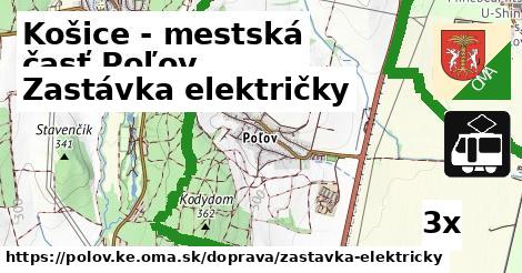 Zastávka električky, Košice - mestská časť Poľov