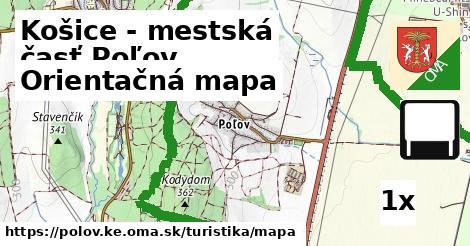 orientačná mapa v Košice - mestská časť Poľov