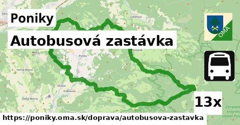 Autobusová zastávka, Poniky