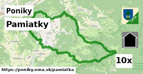 pamiatky v Poniky