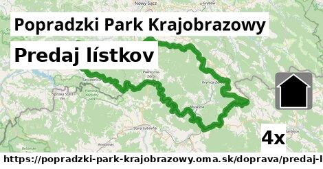 Predaj lístkov, Popradzki Park Krajobrazowy